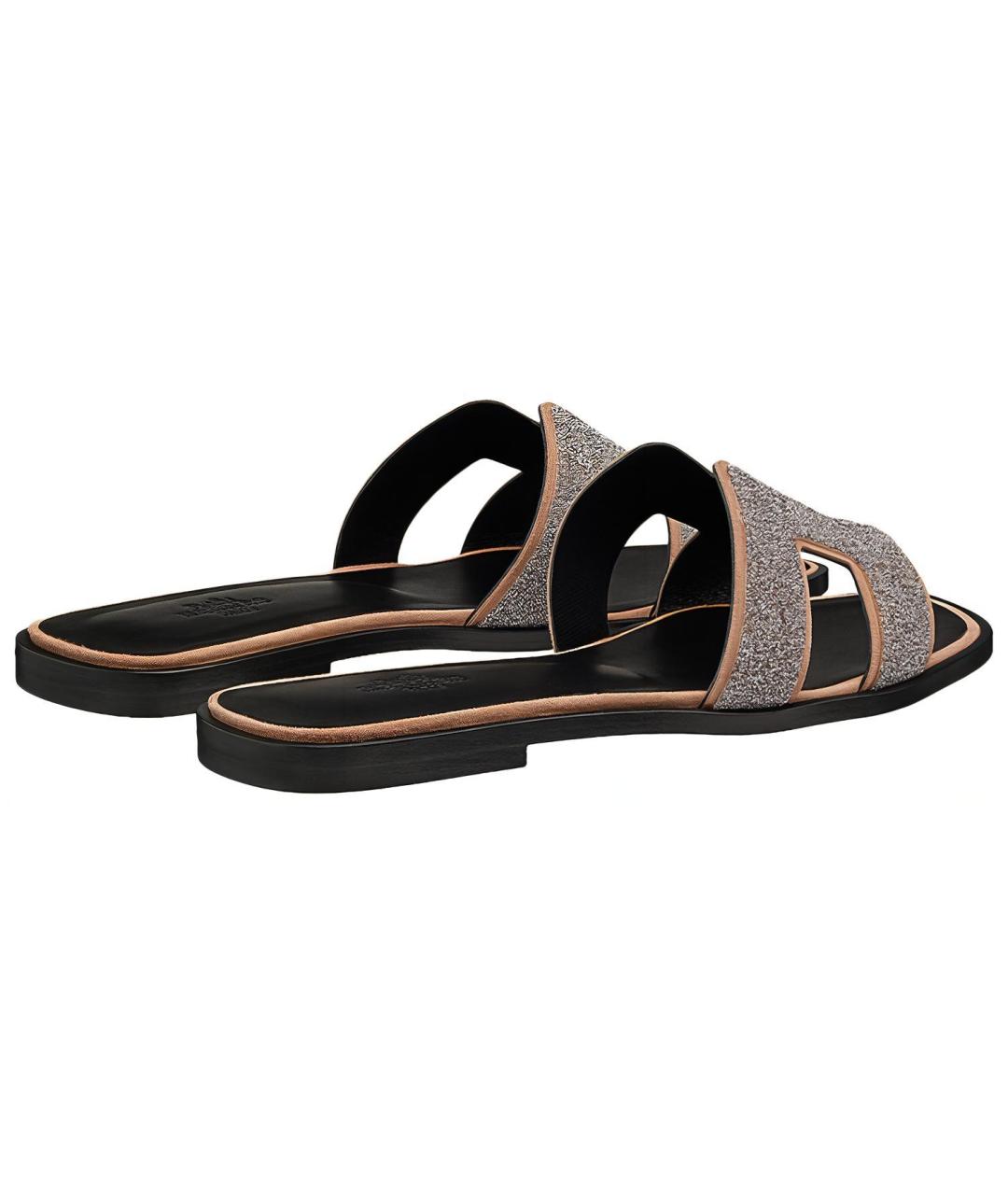 HERMES Серые шлепанцы, фото 4