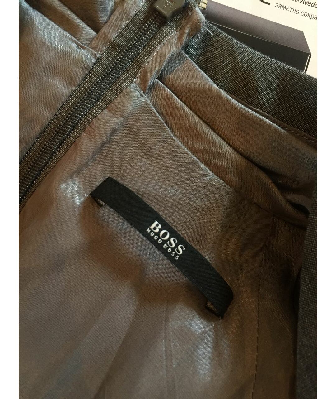 HUGO BOSS Серое хлопко-эластановое повседневное платье, фото 2