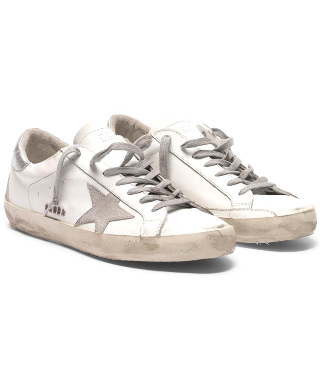 GOLDEN GOOSE DELUXE BRAND Белые кожаные низкие кроссовки / кеды, фото 2
