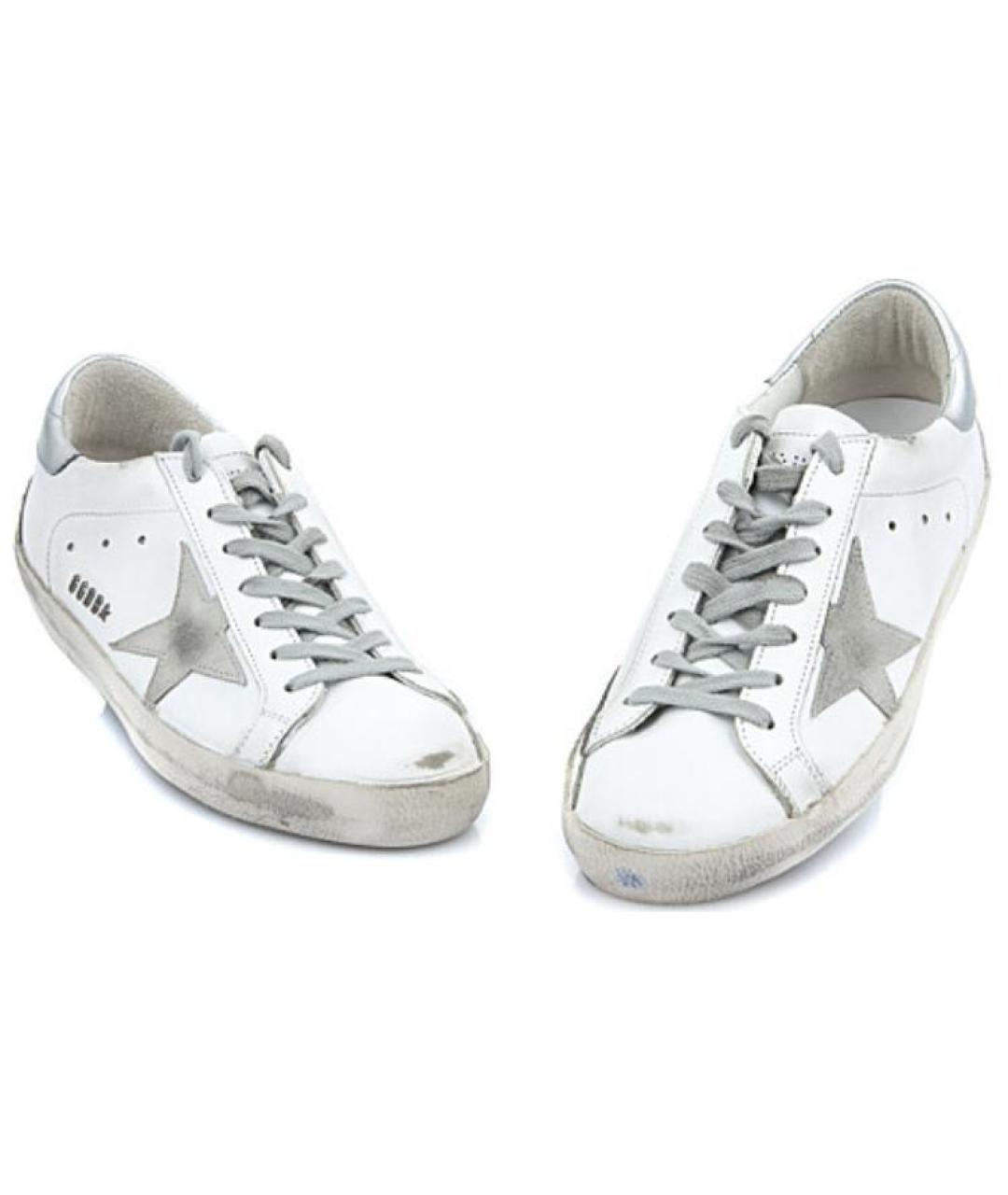GOLDEN GOOSE DELUXE BRAND Белые кожаные низкие кроссовки / кеды, фото 3