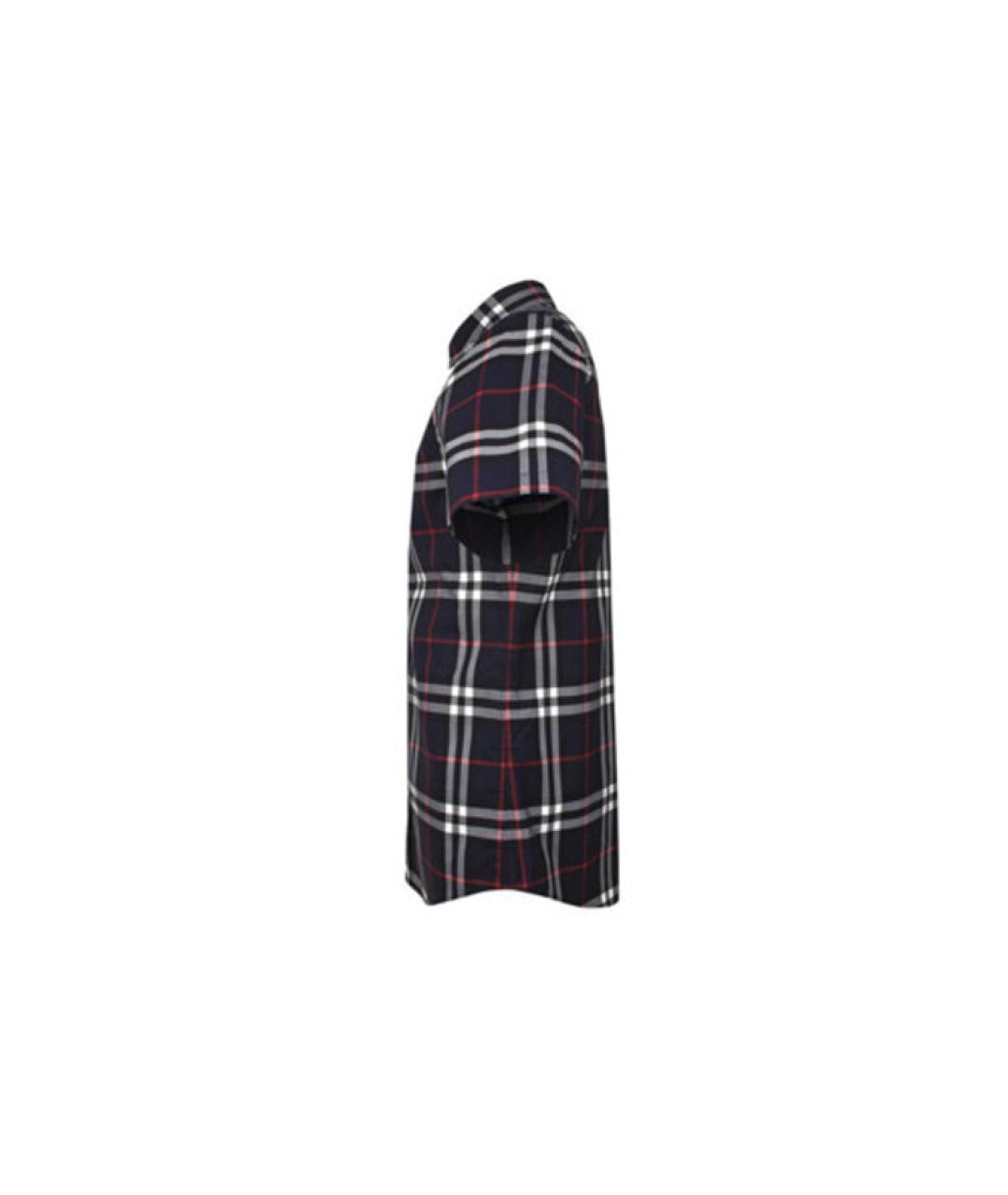 BURBERRY Темно-синяя хлопковая кэжуал рубашка, фото 4