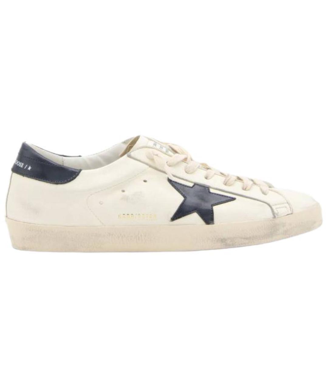 GOLDEN GOOSE DELUXE BRAND Белые кожаные низкие кроссовки / кеды, фото 1