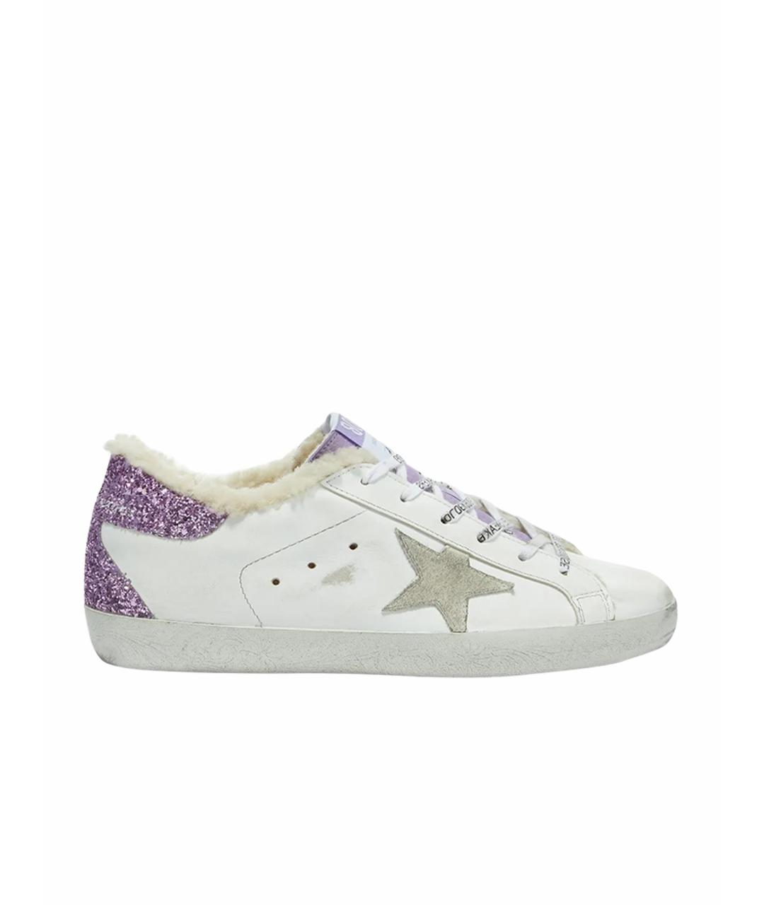 GOLDEN GOOSE DELUXE BRAND Фиолетовые кожаные кеды, фото 1