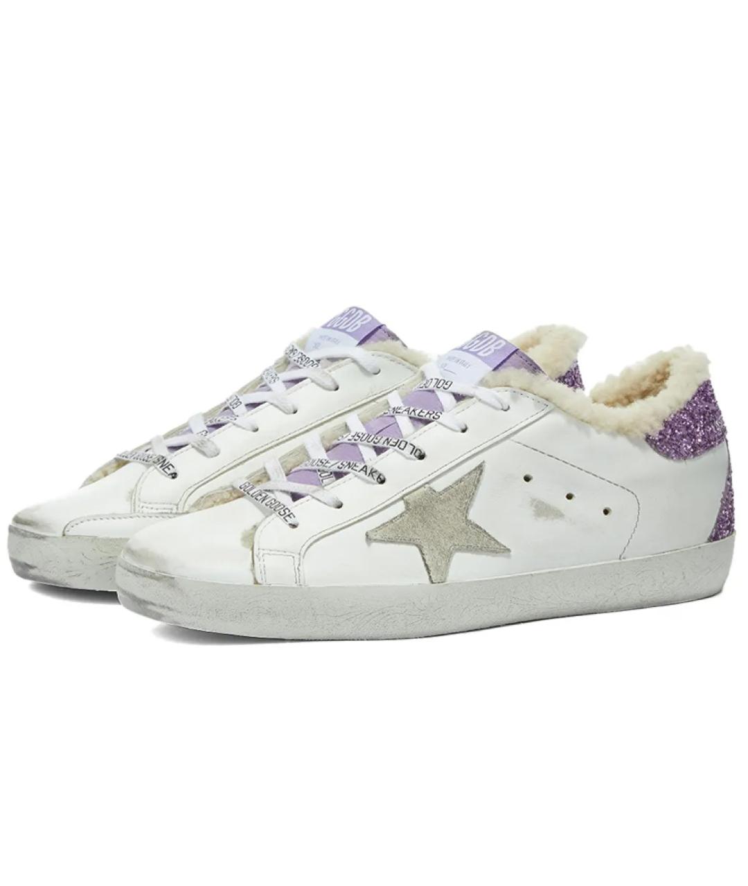 GOLDEN GOOSE DELUXE BRAND Фиолетовые кожаные кеды, фото 2