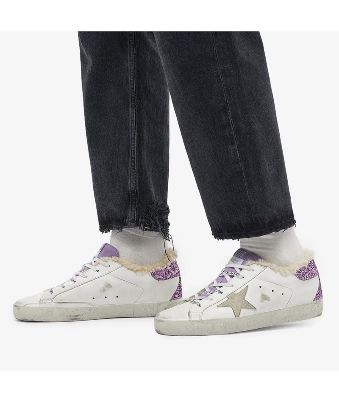 GOLDEN GOOSE DELUXE BRAND Фиолетовые кожаные кеды, фото 6