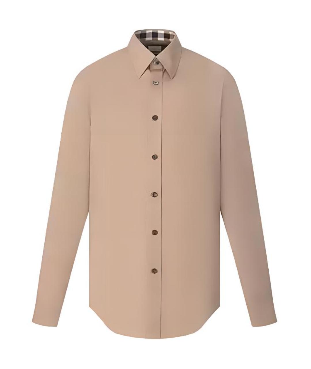 BURBERRY Хаки хлопковая кэжуал рубашка, фото 2
