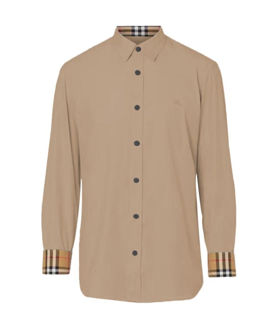 BURBERRY Хаки хлопковая кэжуал рубашка, фото 1