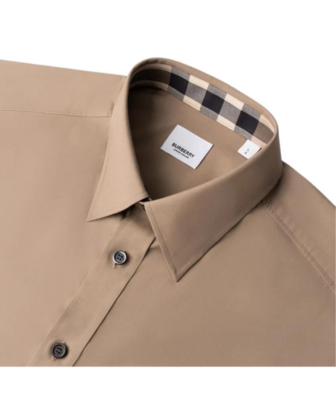 BURBERRY Хаки хлопковая кэжуал рубашка, фото 4