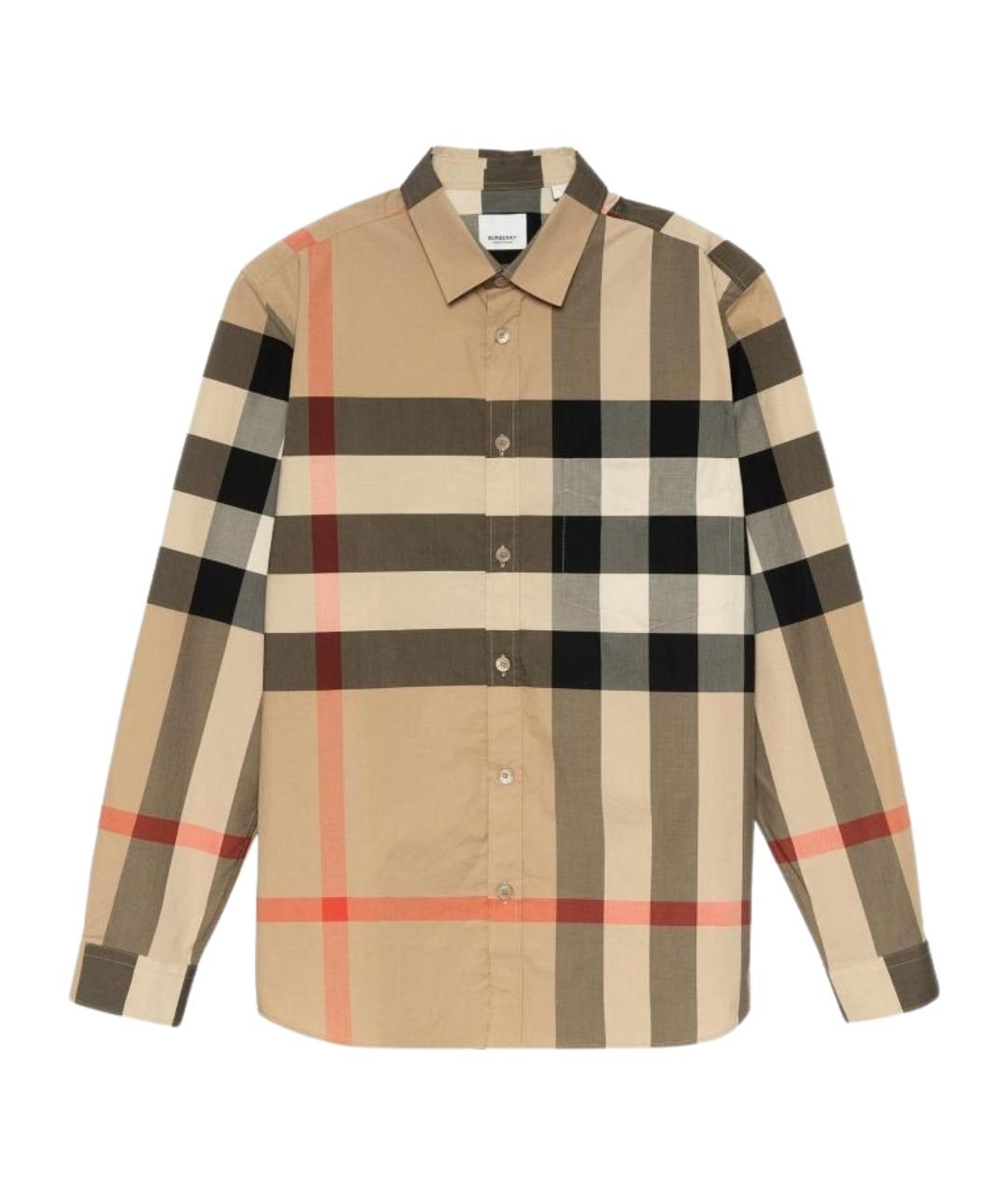 BURBERRY Хаки хлопковая кэжуал рубашка, фото 1