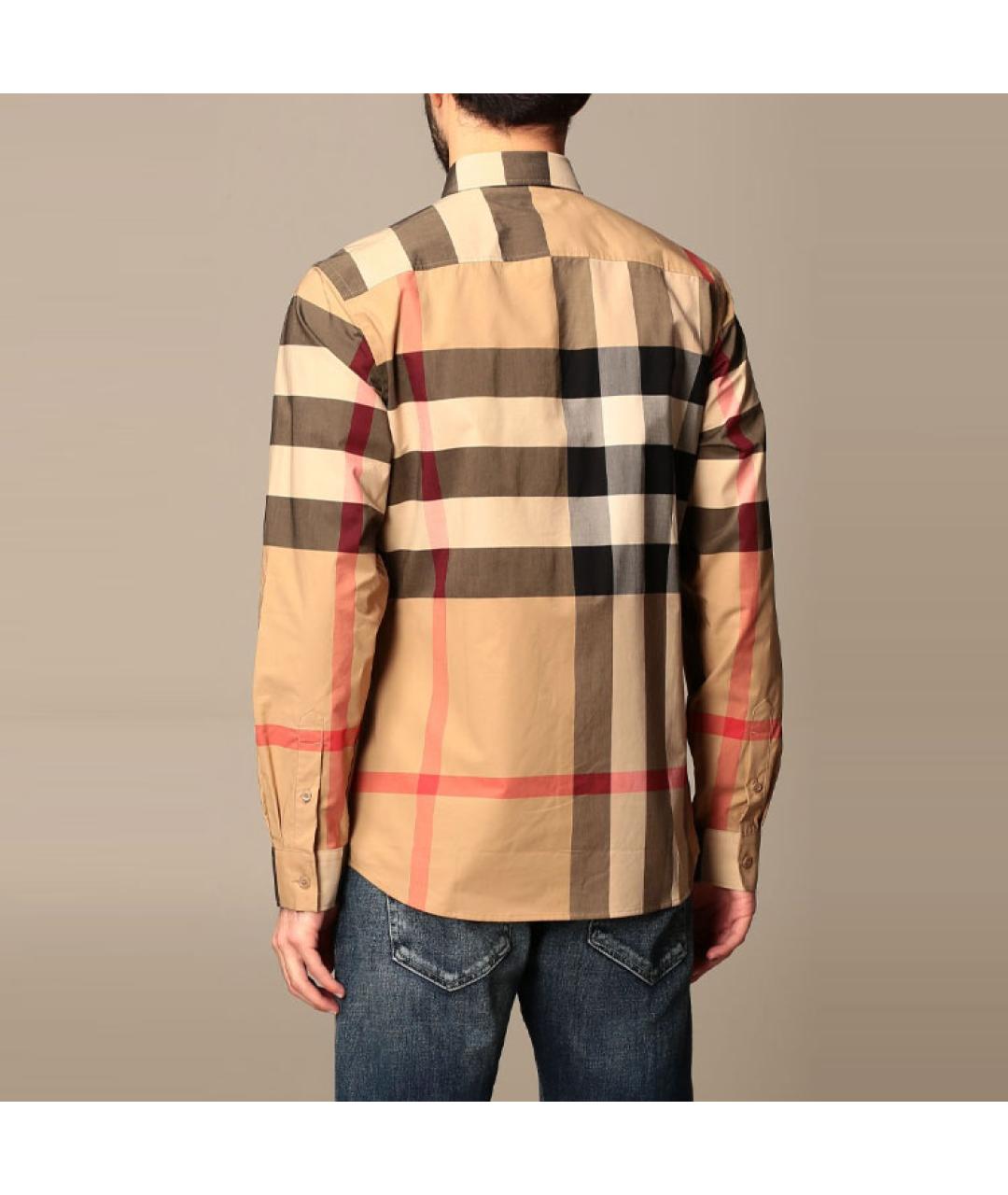 BURBERRY Хаки хлопковая кэжуал рубашка, фото 5