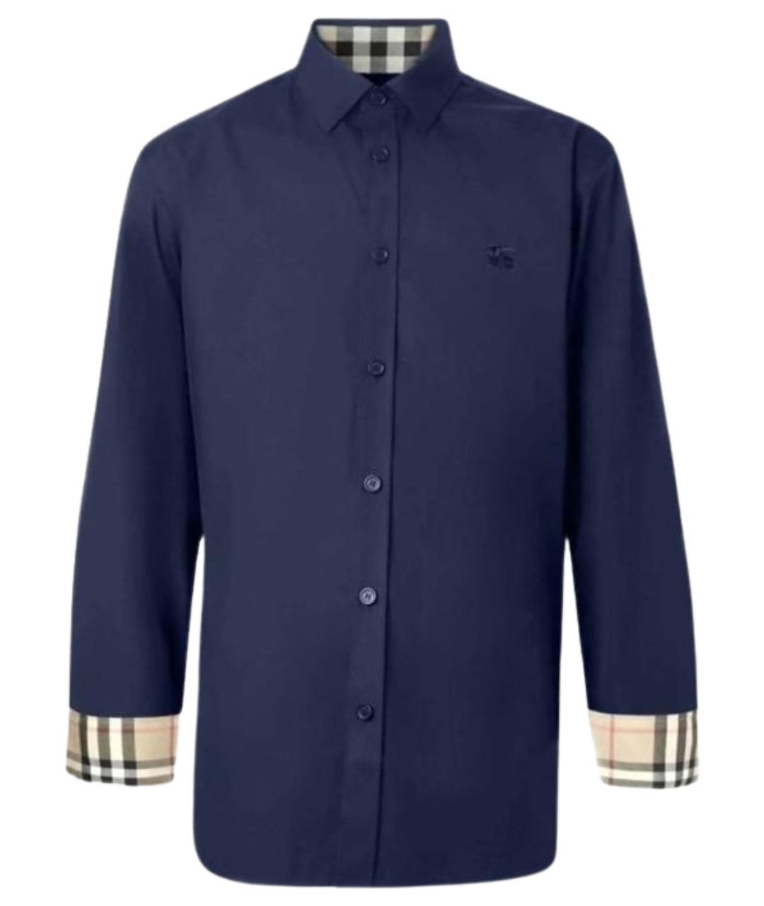 BURBERRY Темно-синяя хлопковая кэжуал рубашка, фото 1