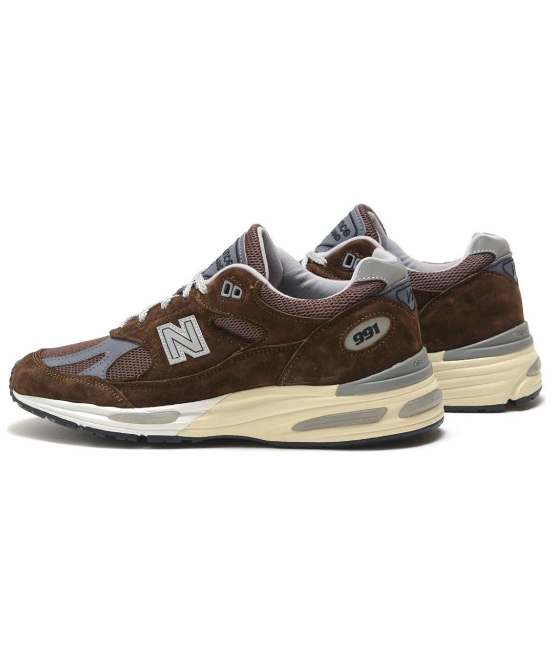 NEW BALANCE Коричневые кожаные кроссовки, фото 3