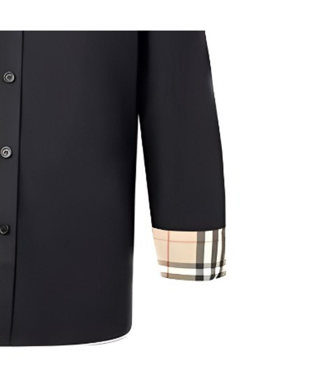 BURBERRY Черная хлопковая классическая рубашка, фото 4