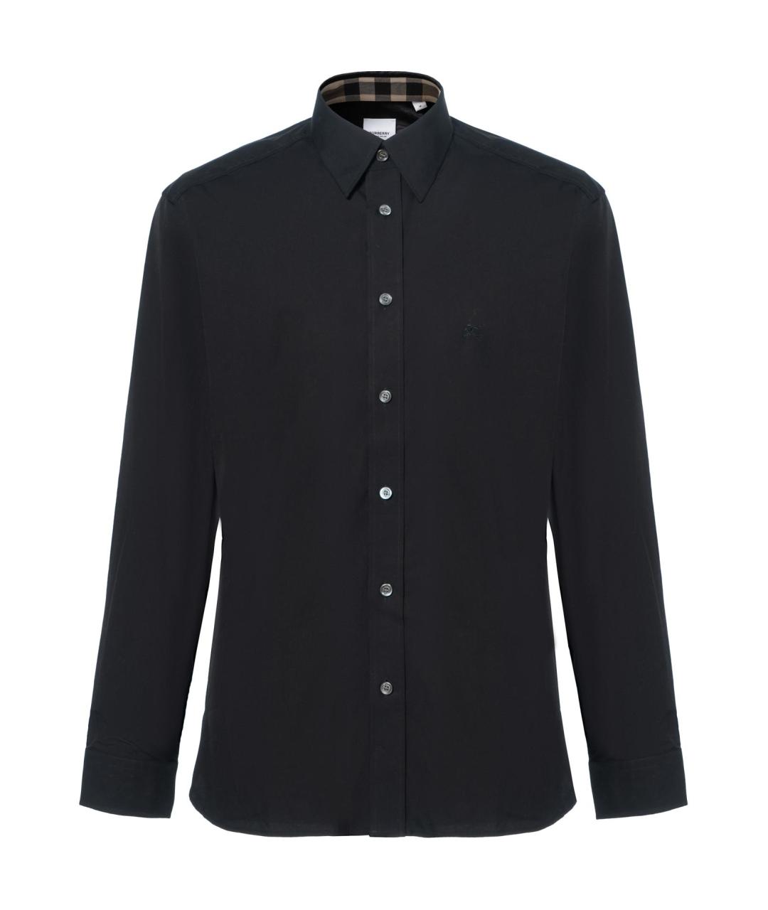 BURBERRY Черная хлопковая классическая рубашка, фото 1