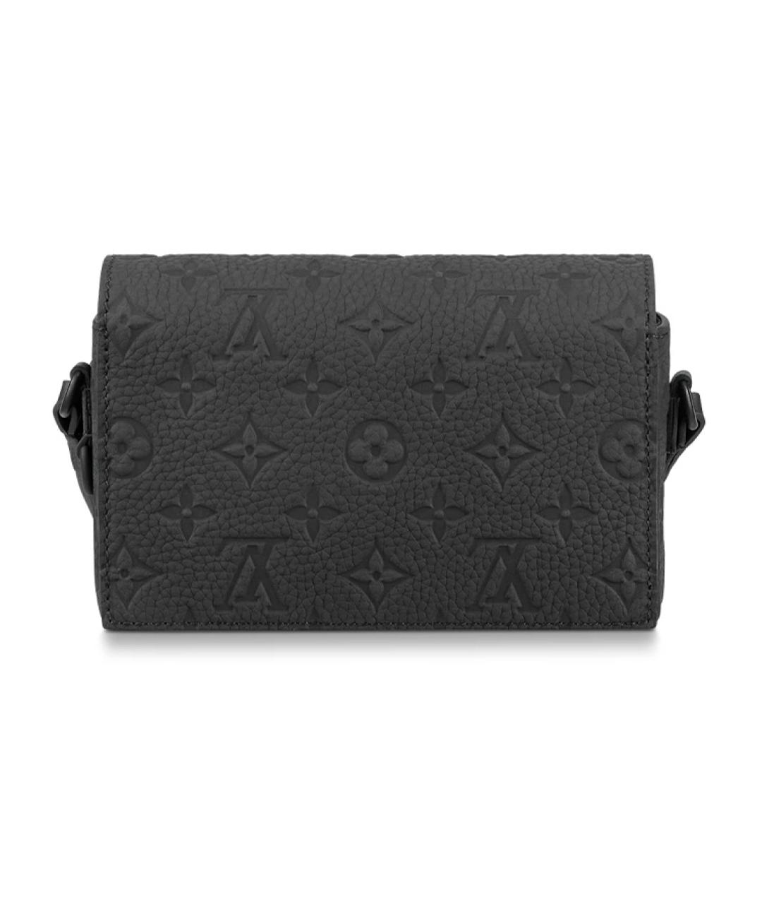 LOUIS VUITTON Черная кожаная сумка на плечо, фото 3