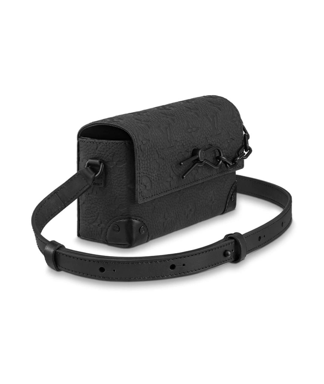 LOUIS VUITTON Черная кожаная сумка на плечо, фото 2