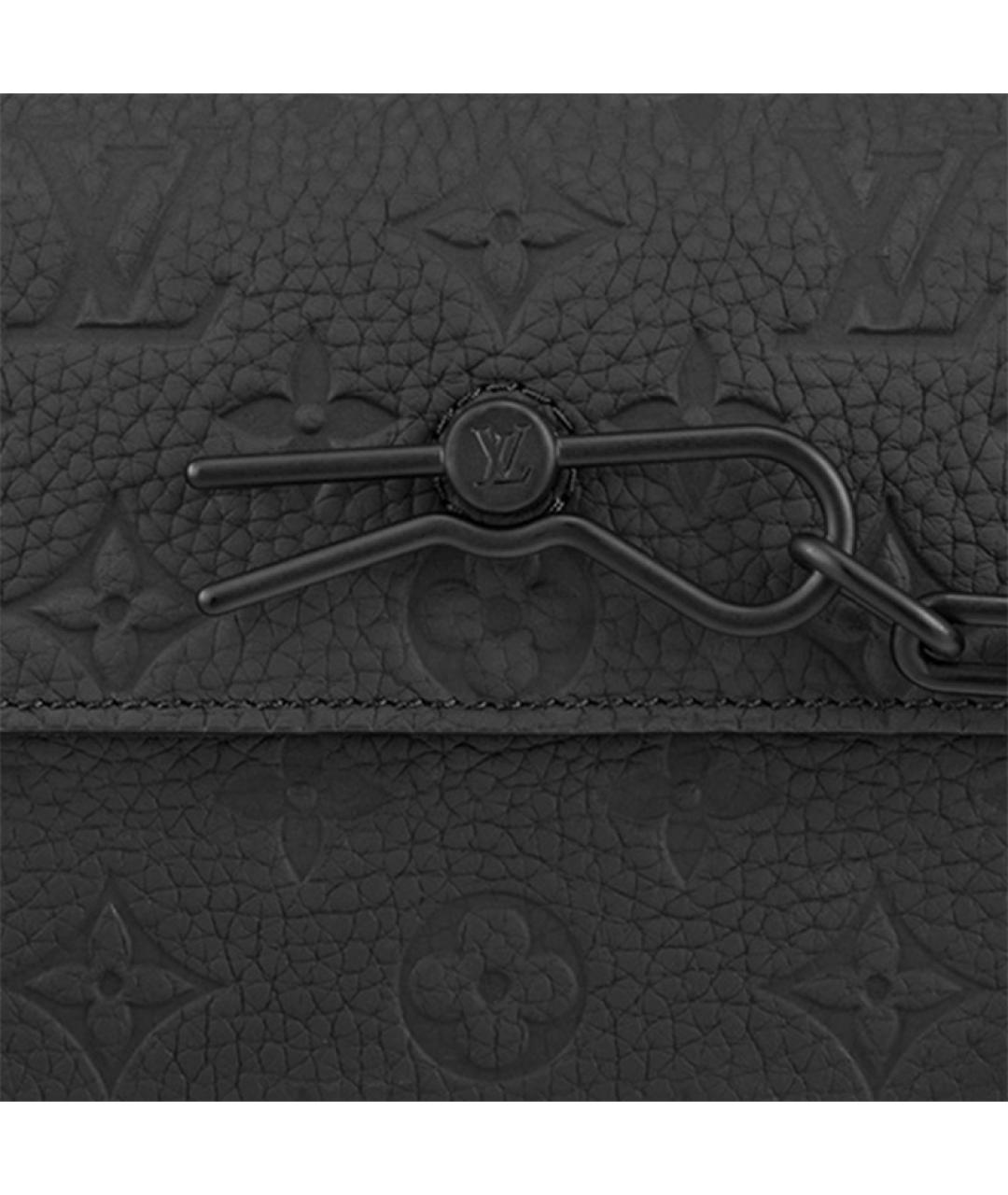 LOUIS VUITTON Черная кожаная сумка на плечо, фото 5