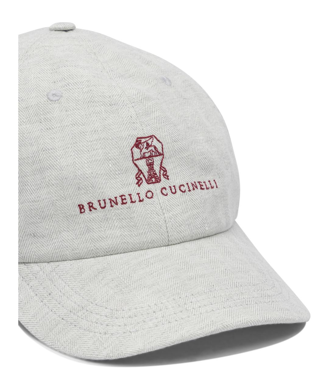 BRUNELLO CUCINELLI Серая льняная кепка/бейсболка, фото 4