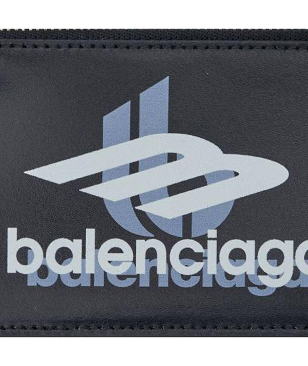 BALENCIAGA Темно-синий кожаный кошелек, фото 5