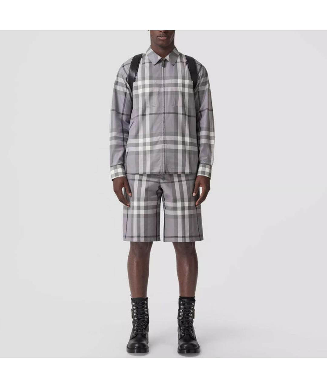 BURBERRY Серая хлопковая кэжуал рубашка, фото 2