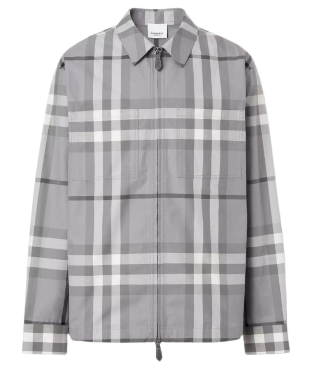 BURBERRY Серая хлопковая кэжуал рубашка, фото 1