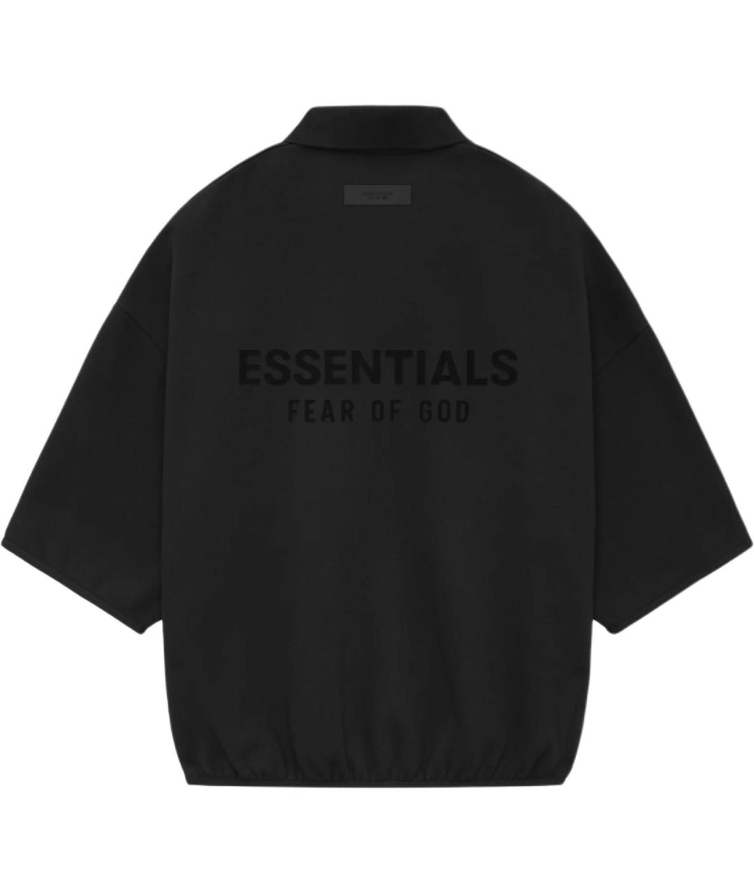 FEAR OF GOD ESSENTIALS Черное хлопковое поло с коротким рукавом, фото 2