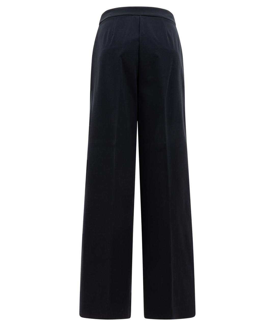 MAX MARA Черные хлопковые прямые брюки, фото 2