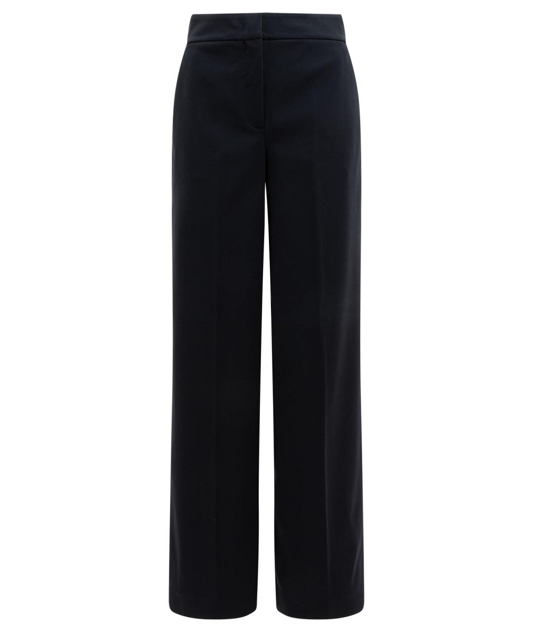 MAX MARA Черные хлопковые прямые брюки, фото 1