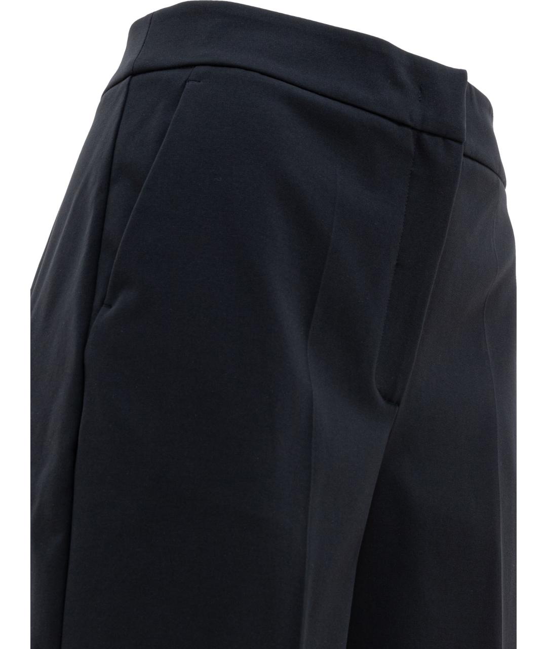 MAX MARA Черные хлопковые прямые брюки, фото 4