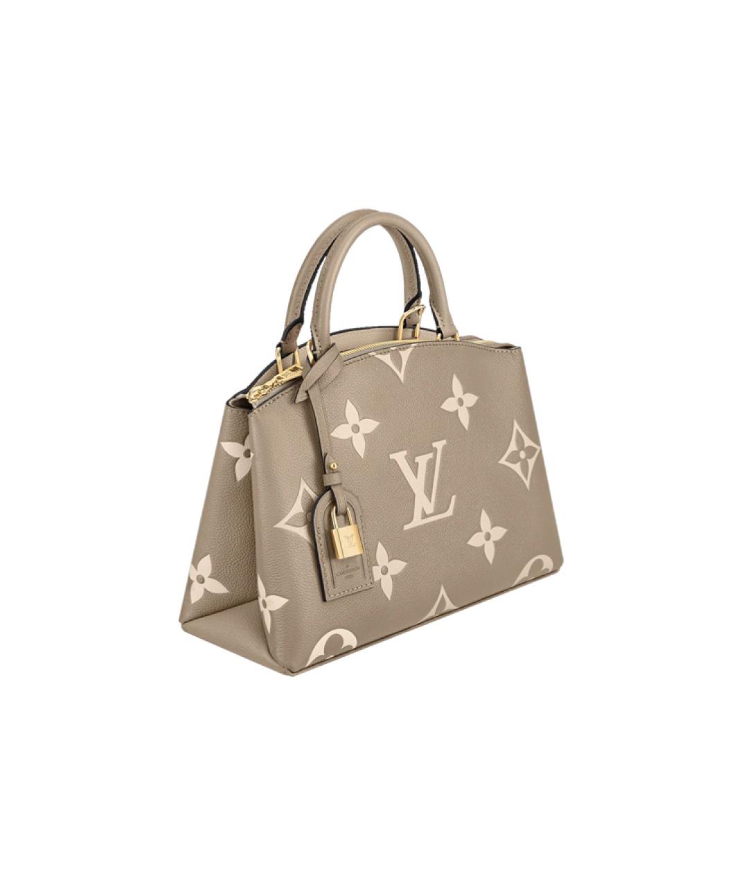 LOUIS VUITTON Бежевая кожаная сумка с короткими ручками, фото 3