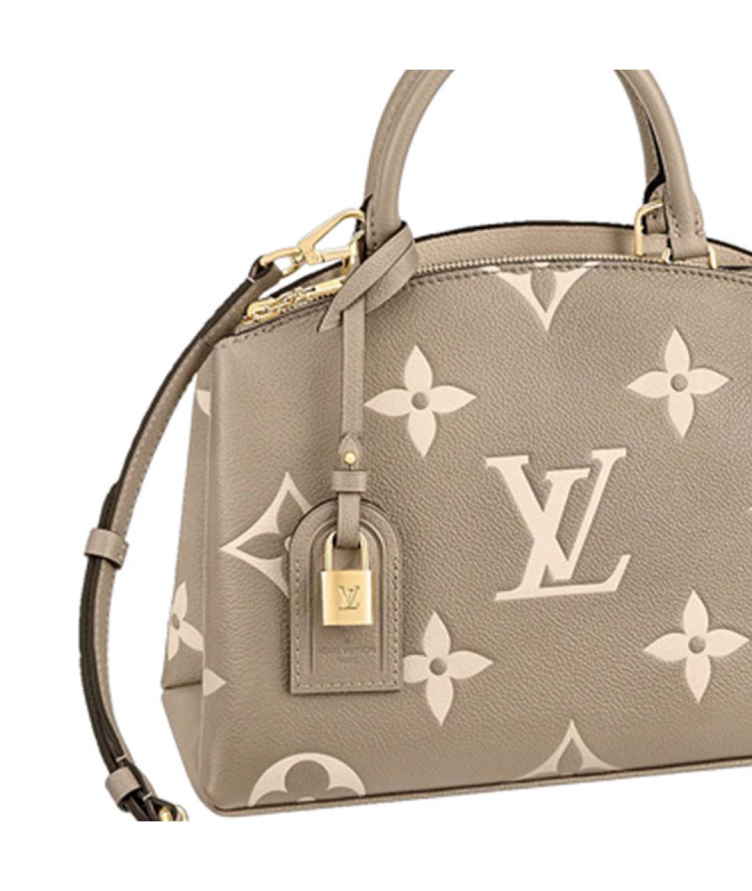 LOUIS VUITTON Бежевая кожаная сумка с короткими ручками, фото 5