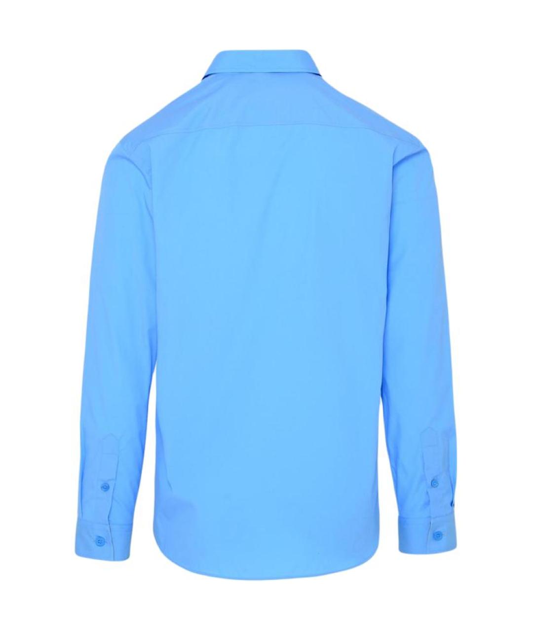 BURBERRY Голубая хлопковая классическая рубашка, фото 2