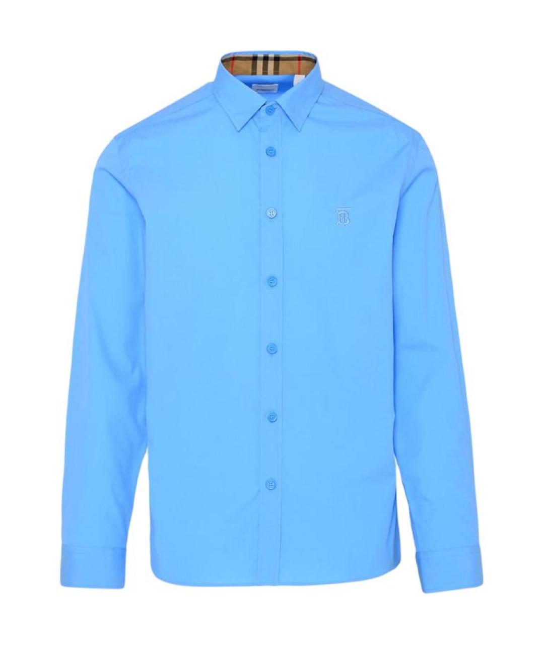BURBERRY Голубая хлопковая классическая рубашка, фото 1