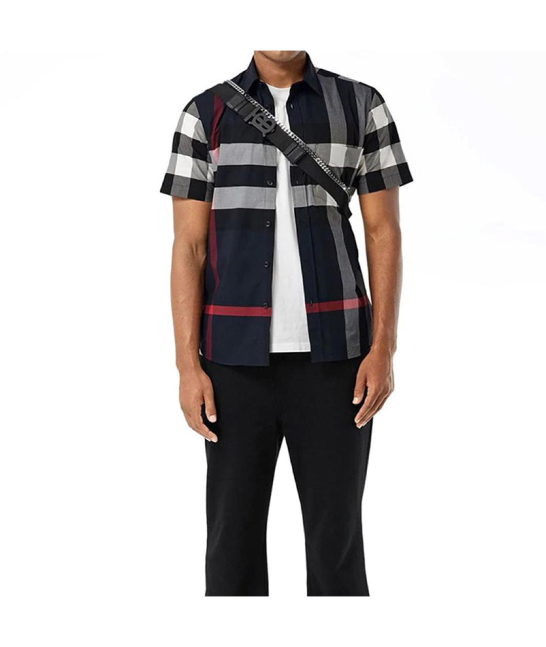 BURBERRY Синяя хлопковая кэжуал рубашка, фото 5