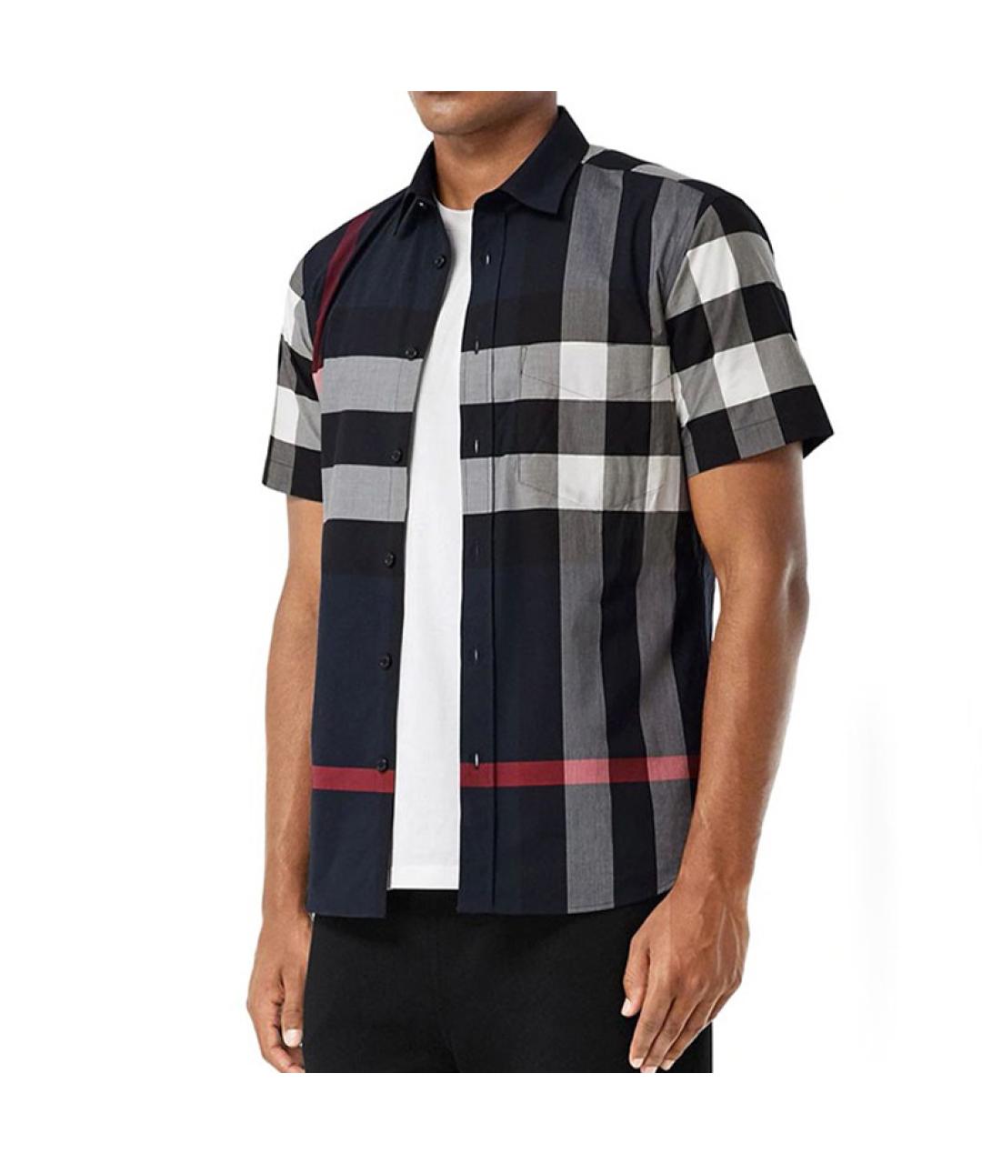 BURBERRY Синяя хлопковая кэжуал рубашка, фото 4