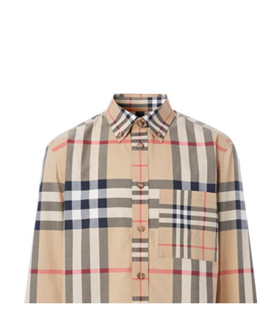 BURBERRY Бежевая хлопковая кэжуал рубашка, фото 5