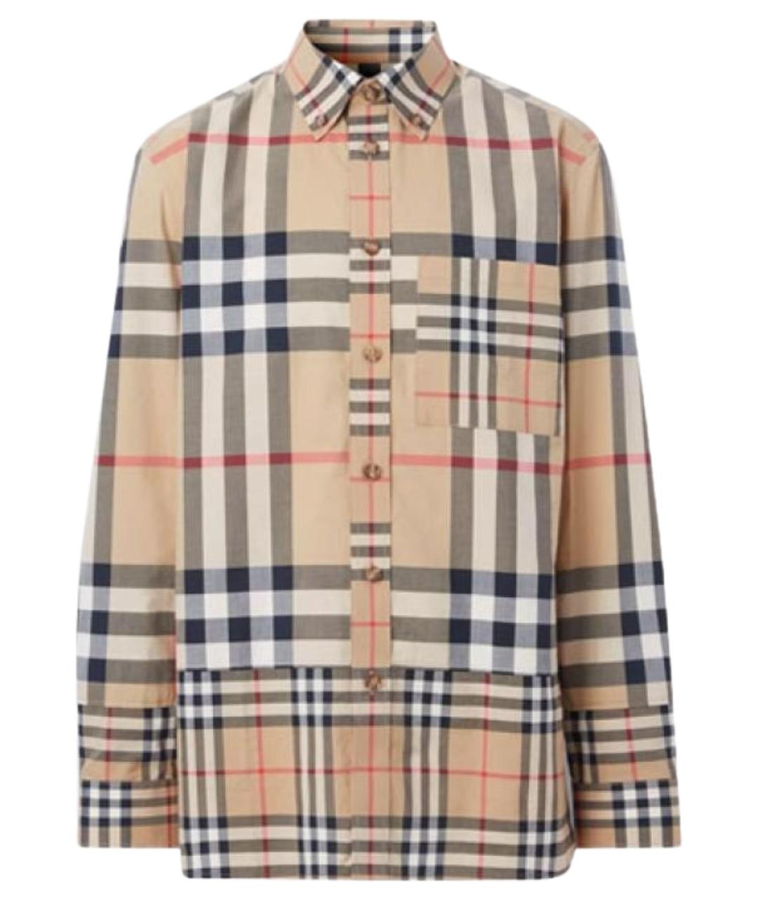 BURBERRY Бежевая хлопковая кэжуал рубашка, фото 1