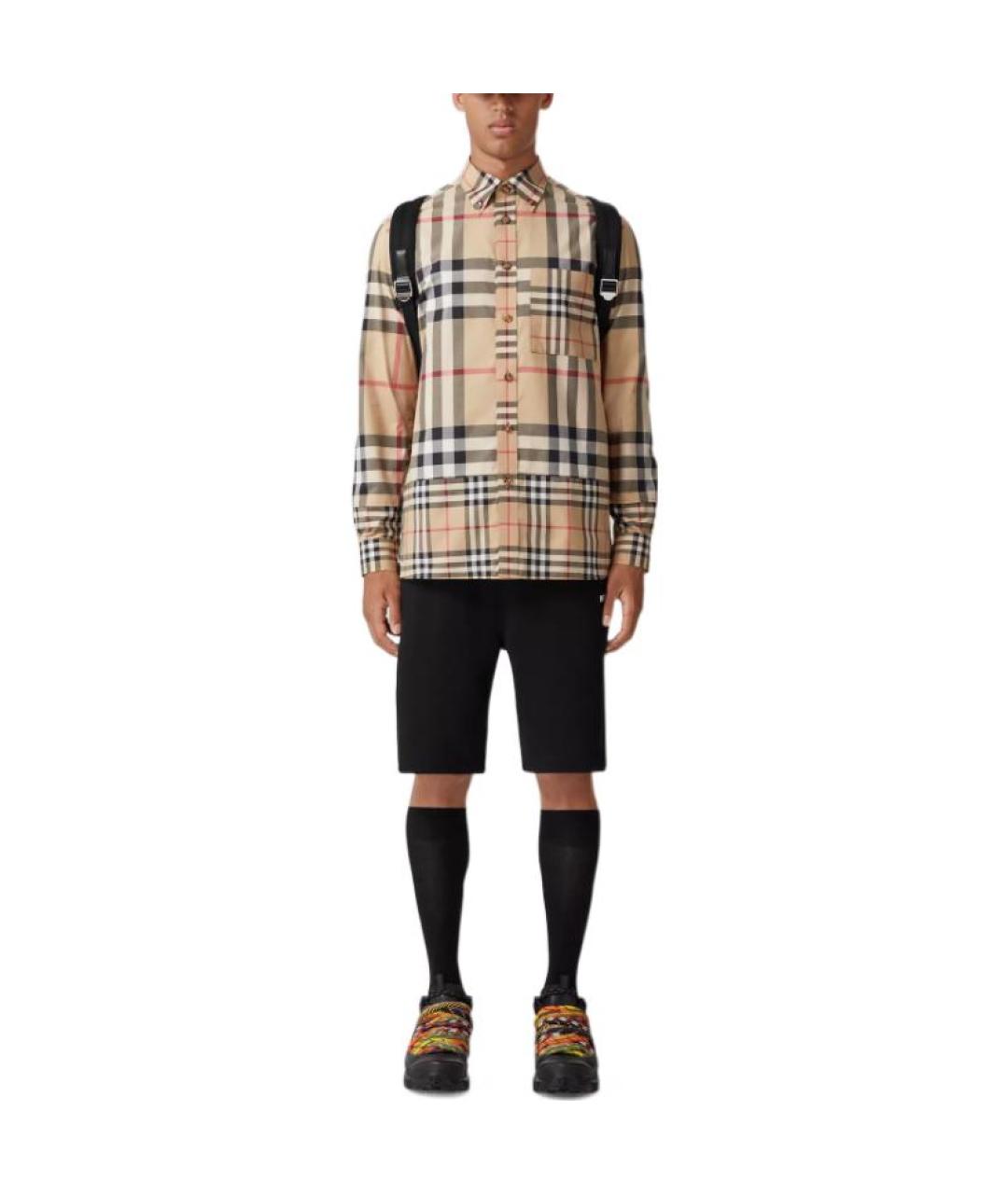 BURBERRY Бежевая хлопковая кэжуал рубашка, фото 2