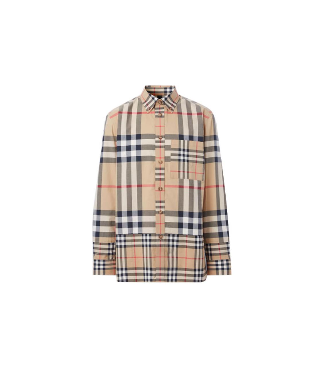 BURBERRY Бежевая хлопковая кэжуал рубашка, фото 6