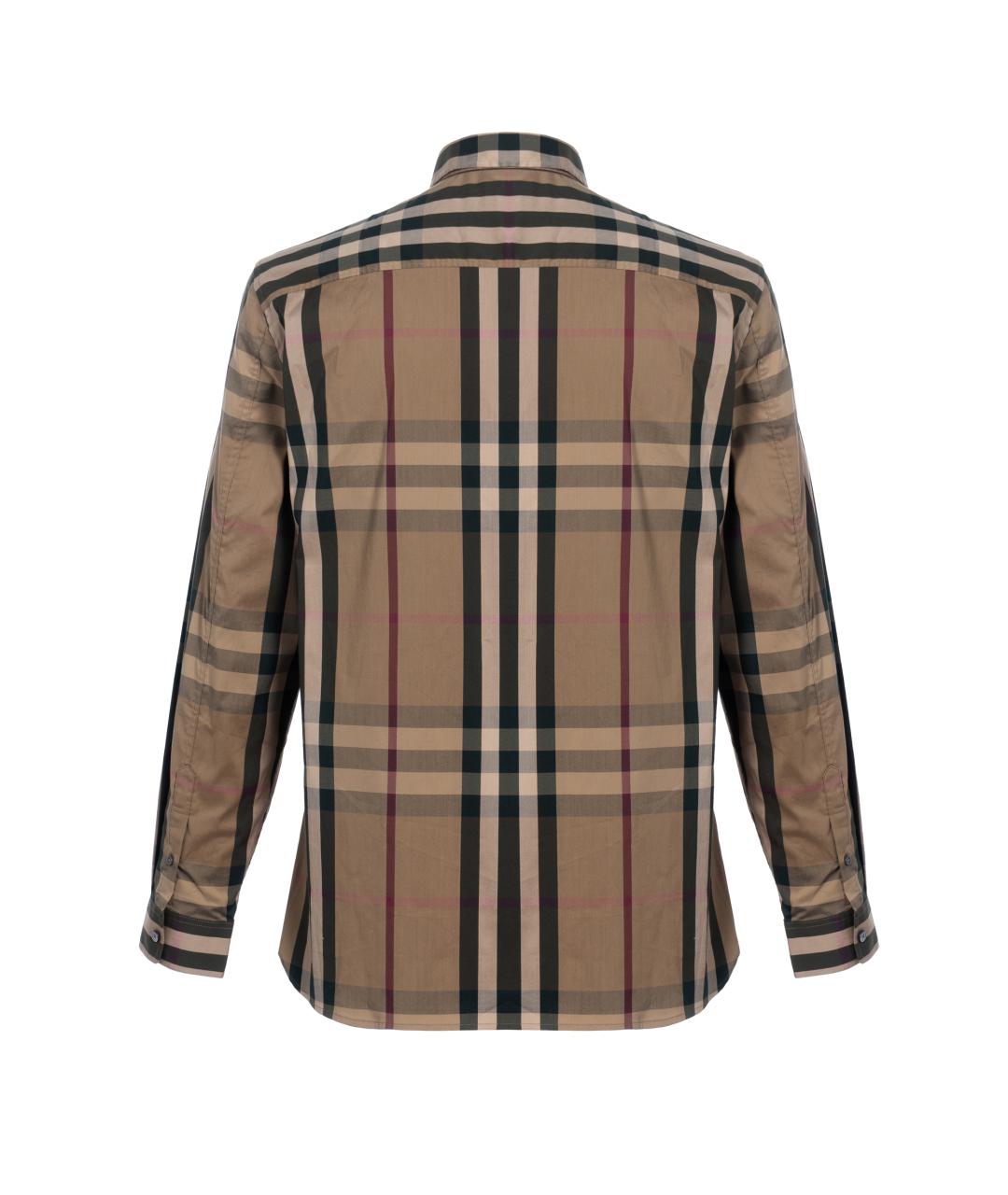 BURBERRY Коричневая хлопковая кэжуал рубашка, фото 2