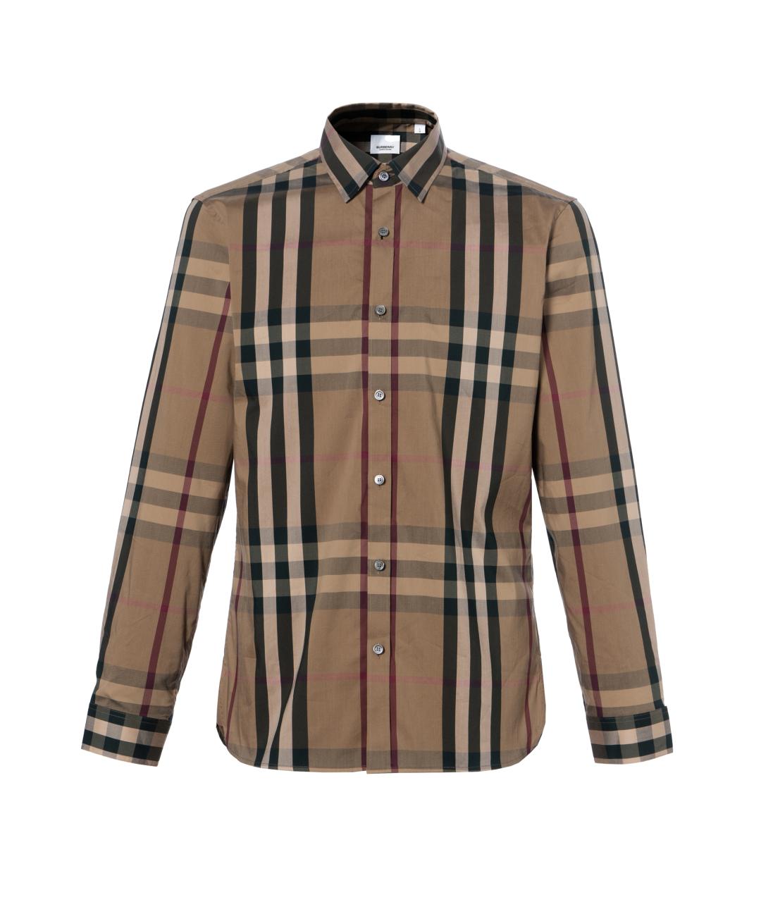 BURBERRY Коричневая хлопковая кэжуал рубашка, фото 1