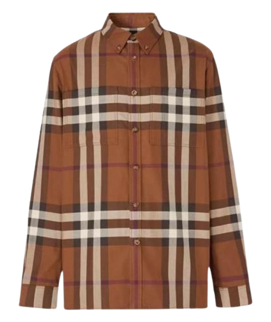 BURBERRY Коричневая хлопковая кэжуал рубашка, фото 1
