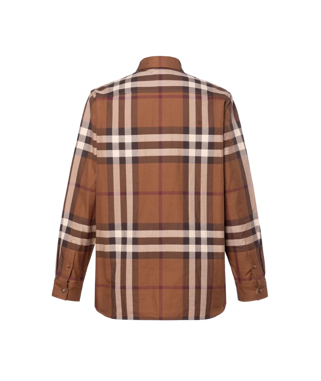 BURBERRY Коричневая хлопковая кэжуал рубашка, фото 2