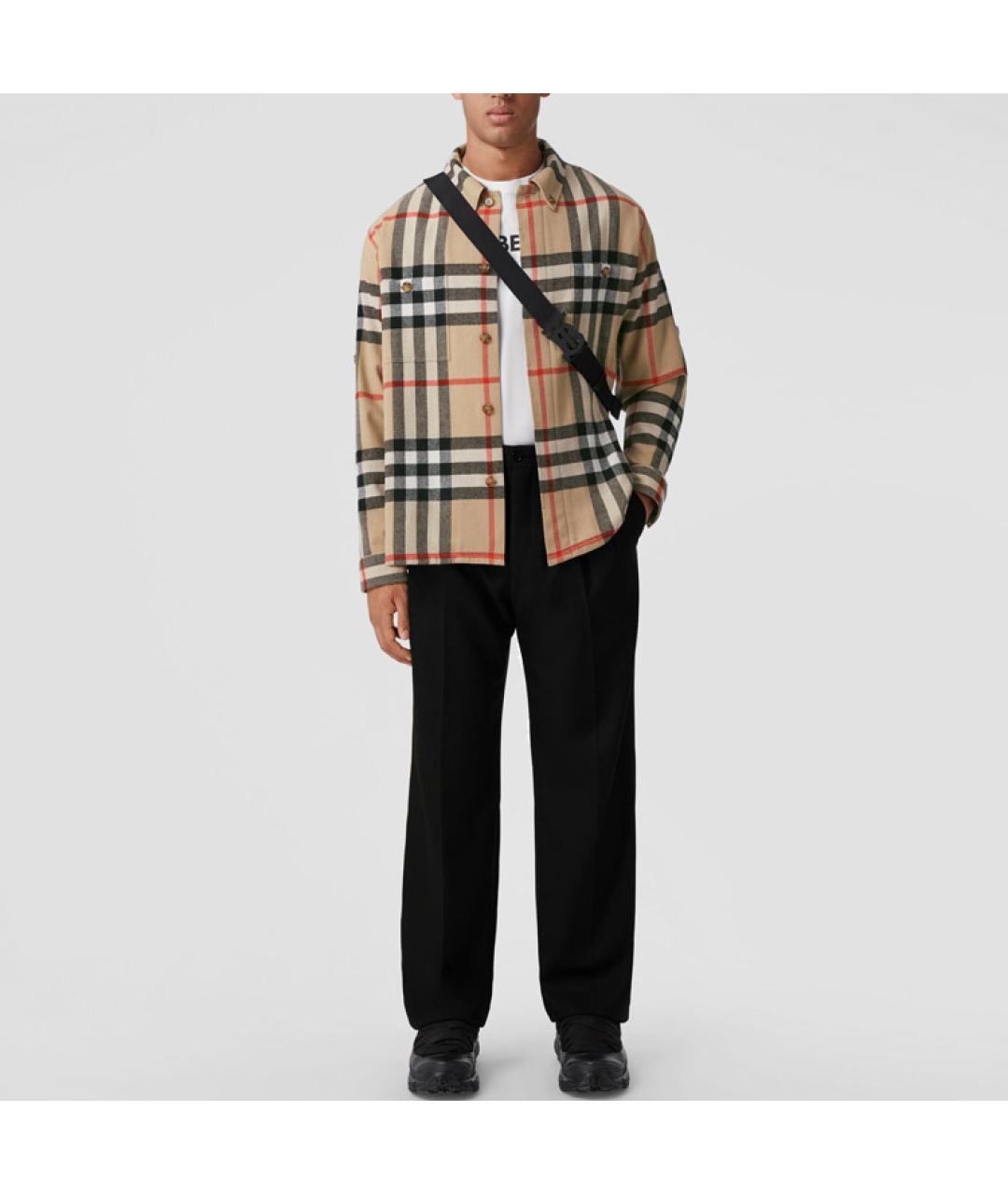 BURBERRY Бежевая хлопковая кэжуал рубашка, фото 3