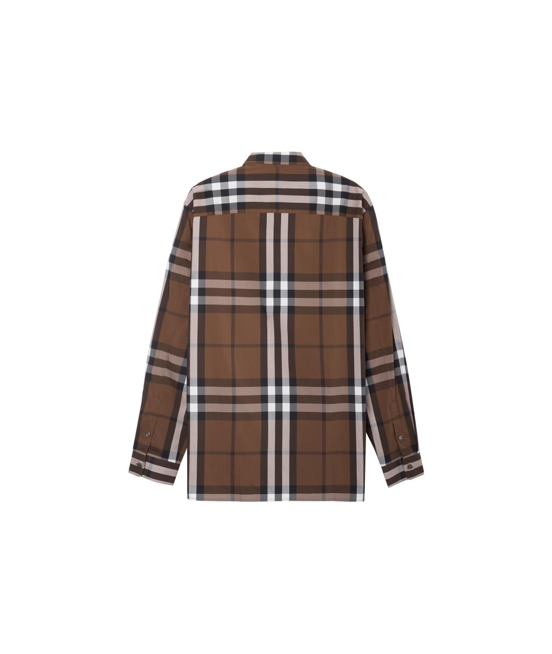 BURBERRY Коричневая хлопковая классическая рубашка, фото 2