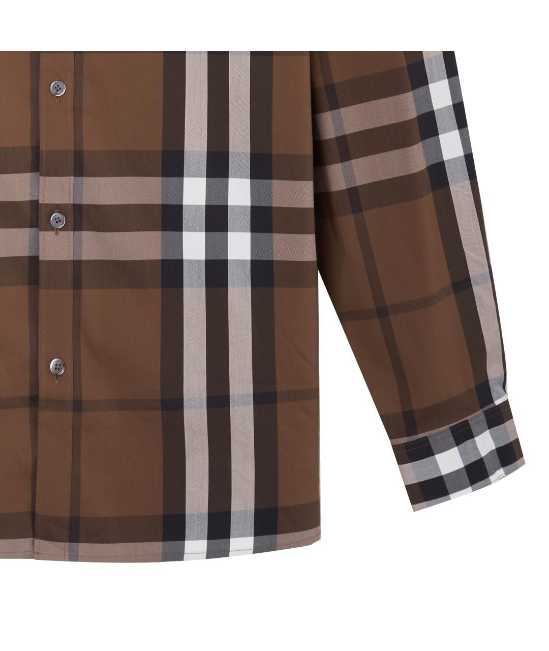 BURBERRY Коричневая хлопковая классическая рубашка, фото 4