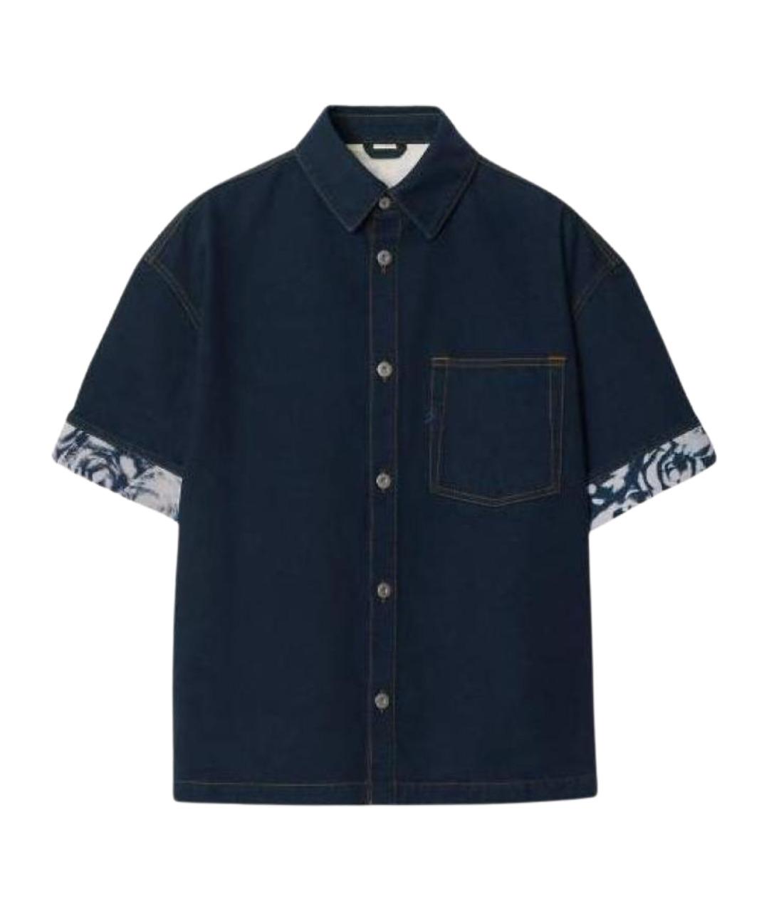 BURBERRY Темно-синяя хлопковая кэжуал рубашка, фото 1