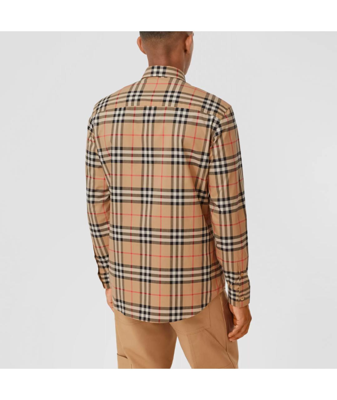 BURBERRY Бежевая хлопковая кэжуал рубашка, фото 3