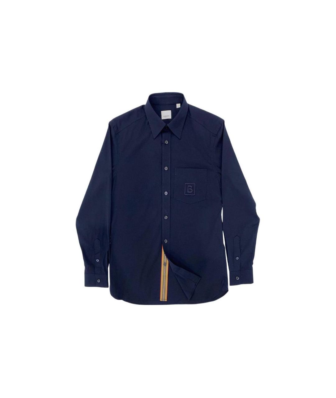 BURBERRY Синяя хлопковая кэжуал рубашка, фото 6