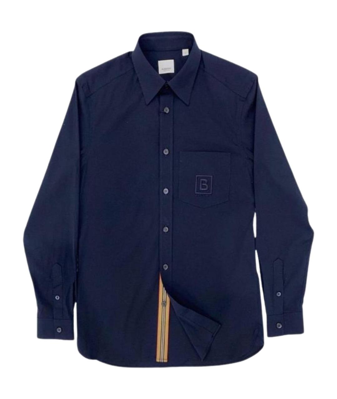 BURBERRY Синяя хлопковая кэжуал рубашка, фото 1